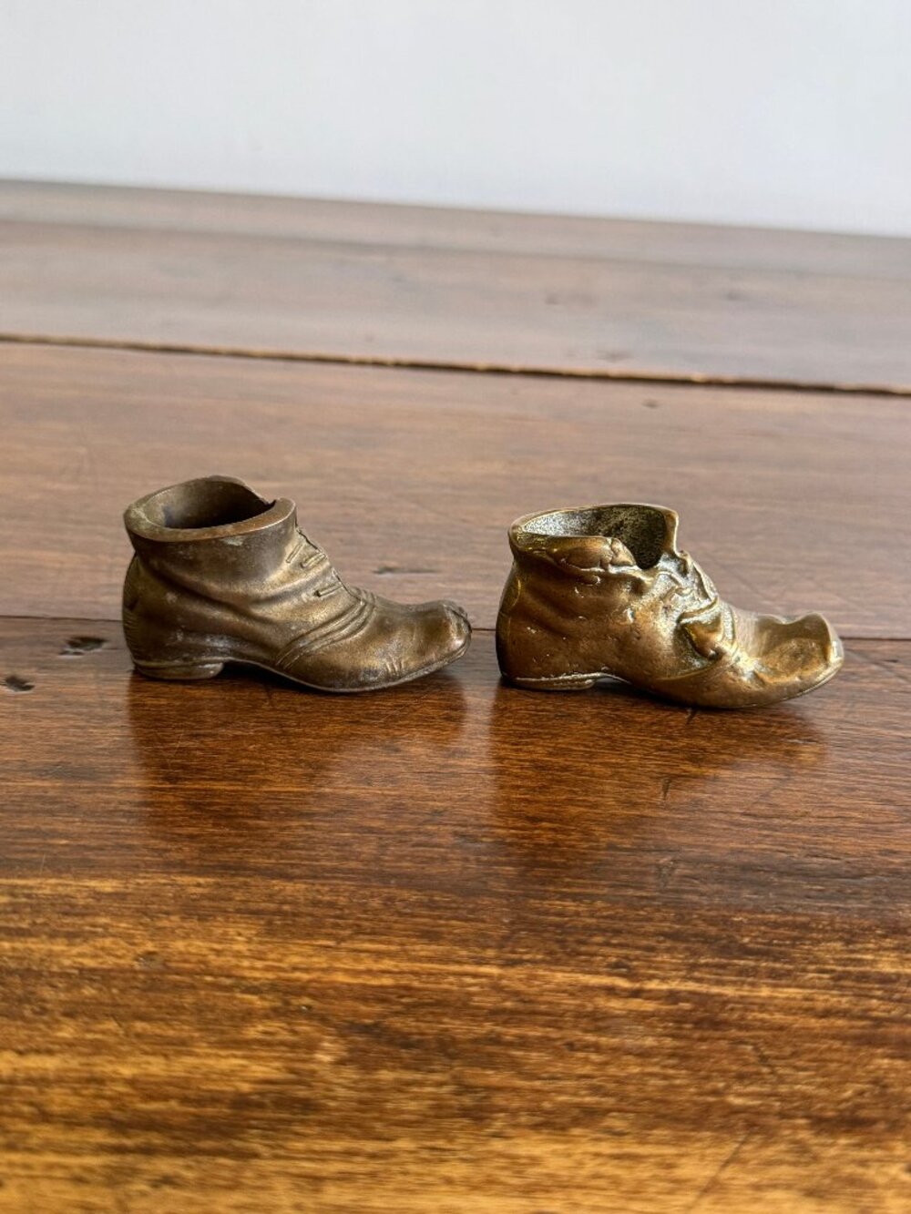 Pick One: Small Brass Boot Holder with Charming Mice Design